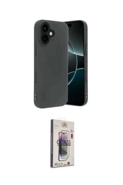 ieg™ iPhone 17 Kılıf Kozmos Yansıma Özel Seri - Siyah Bilvis 3D Cam Ekran Koruyucu