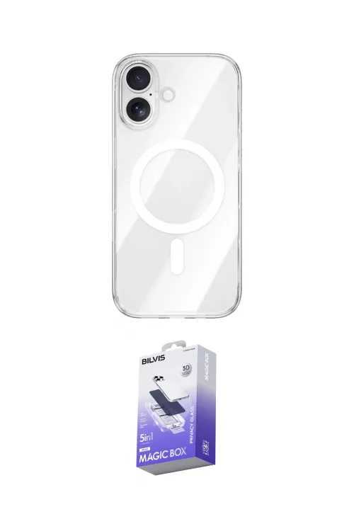 ieg™ iPhone 17 Kılıf Kutup Klasik Serisi - Siyah Bilvis 5in1 5D Magic Hayalet Cam Ekran Koruyucu