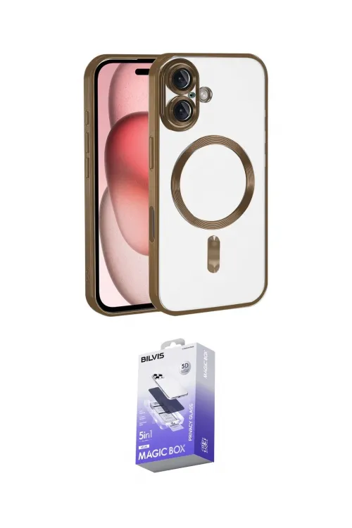 ieg™ iPhone 17 Kılıf Nova Işık Özel Seri - Siyah Bilvis 5in1 5D Magic Hayalet Cam Ekran Koruyucu