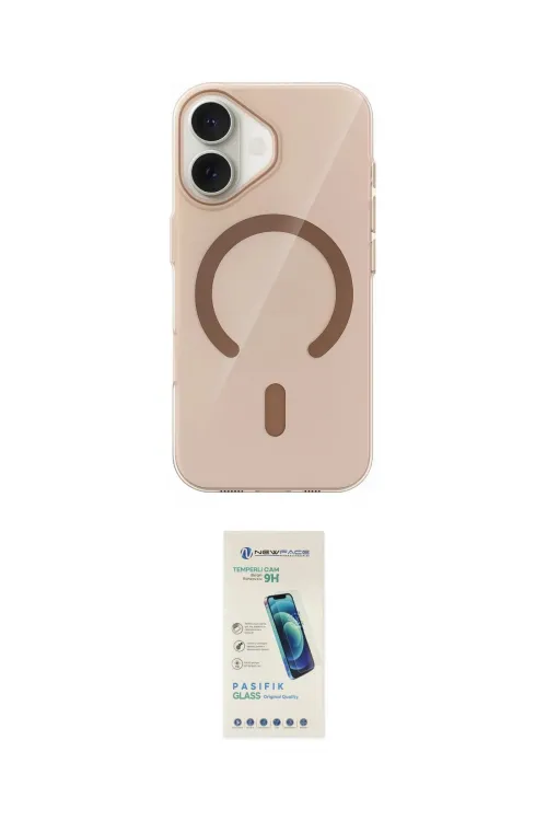 ieg™ iPhone 17 Kılıf Pusula Form Özel Seri - Şeffaf Pasifik Cam Ekran Koruyucu