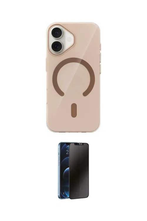 ieg™ iPhone 17 Kılıf Pusula Form Özel Seri - Siyah 3D Antistatik Hayalet Cam Ekran Koruyucu