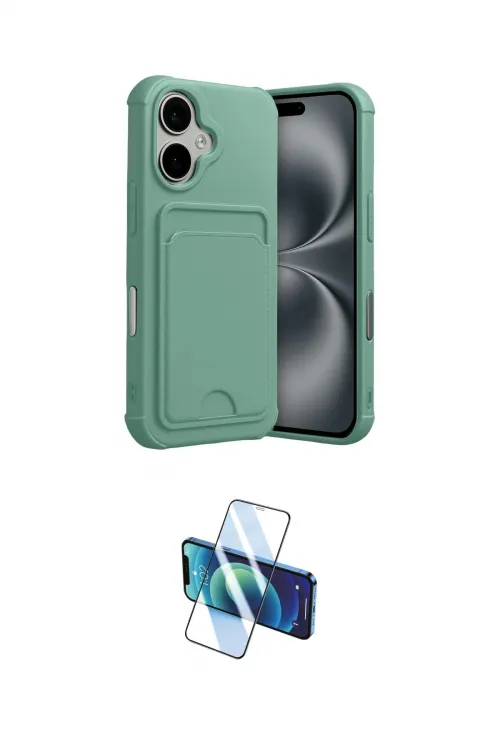 ieg™ iPhone 17 Kılıf Vadi Çizgi Prime - Siyah 3D Antistatik Cam Ekran Koruyucu