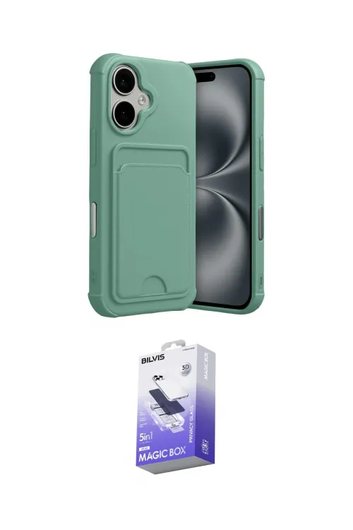 ieg™ iPhone 17 Kılıf Vadi Çizgi Prime - Siyah Bilvis 5in1 5D Magic Hayalet Cam Ekran Koruyucu