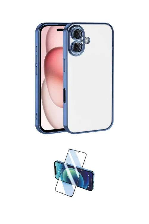 ieg™ iPhone 17 Kılıf Vadi Minimal - Siyah 3D Antistatik Cam Ekran Koruyucu