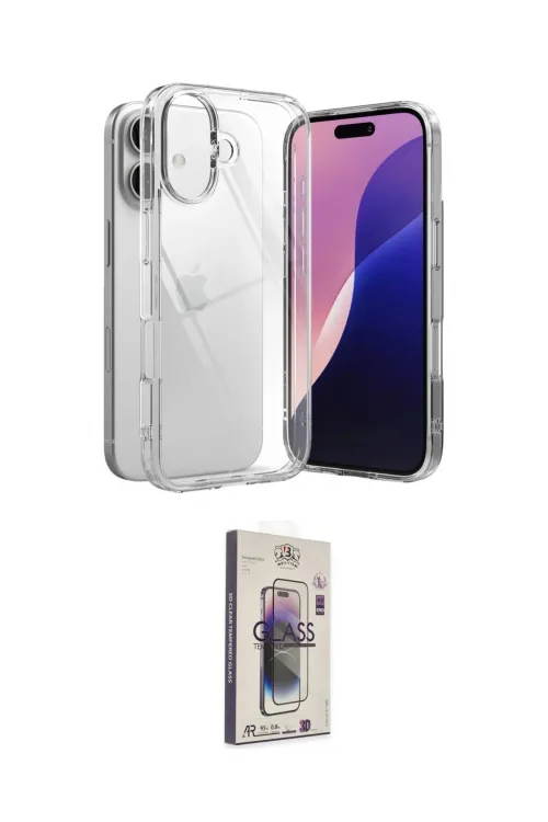 ieg™ iPhone 17 Kılıf Zirve Doku - Siyah Bilvis 3D Cam Ekran Koruyucu