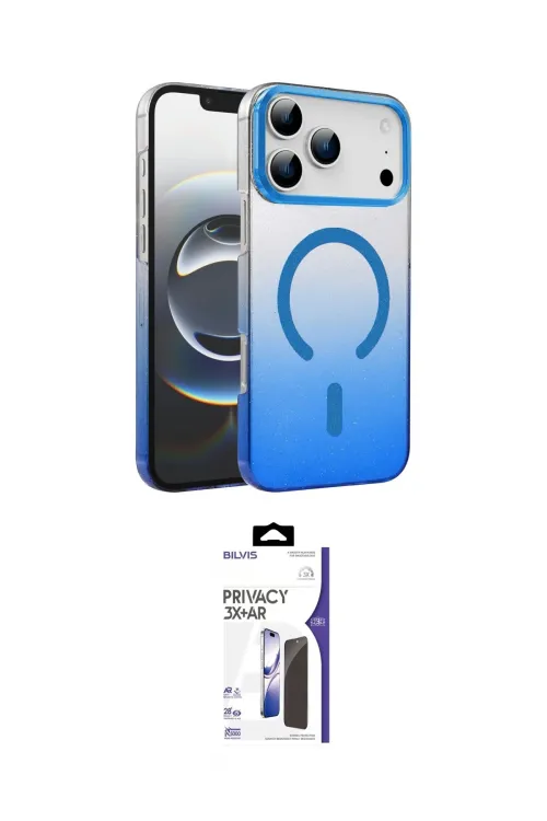 ieg™ iPhone 17 Pro Kılıf Ahenk Doku Özel Seri - Siyah Bilvis 3X AR Hayalet Cam Ekran Koruyucu