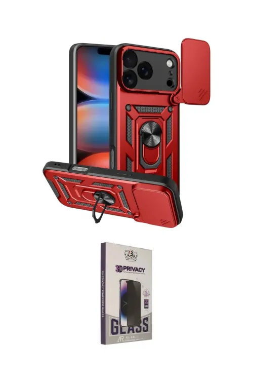 ieg™ iPhone 17 Pro Kılıf Ahenk Klasik - Siyah Bilvis Hayalet Cam Ekran Koruyucu