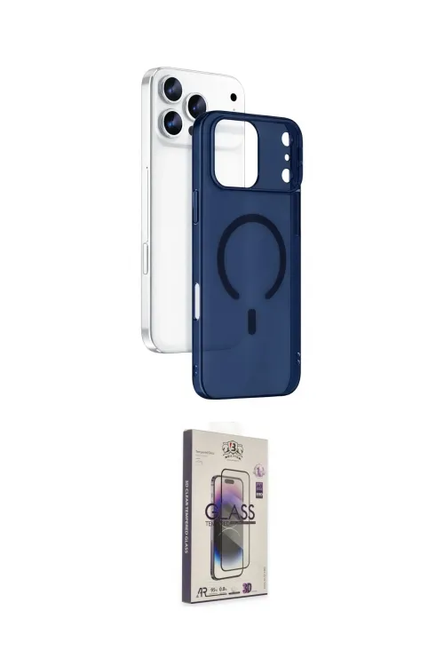 ieg™ iPhone 17 Pro Kılıf Ahenk Minimal Serisi - Siyah Bilvis 3D Cam Ekran Koruyucu