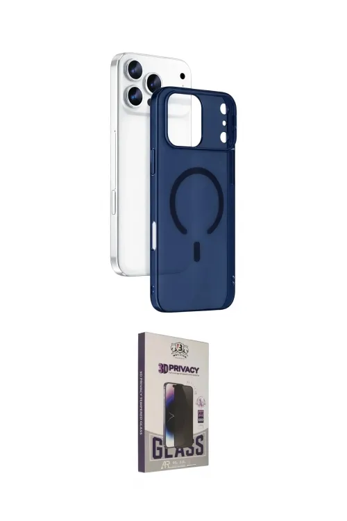ieg™ iPhone 17 Pro Kılıf Ahenk Minimal Serisi - Siyah Bilvis Hayalet Cam Ekran Koruyucu
