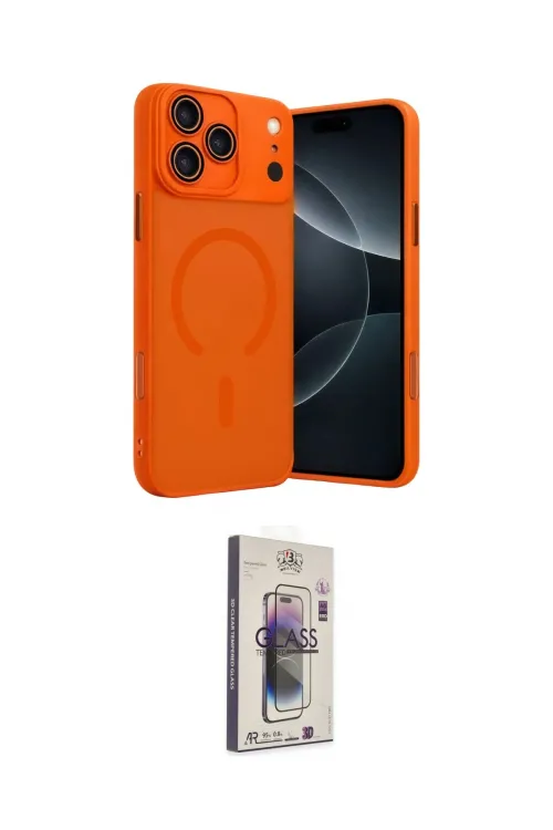 ieg™ iPhone 17 Pro Kılıf Çekirdek Klasik Özel Seri - Siyah Bilvis 3D Cam Ekran Koruyucu
