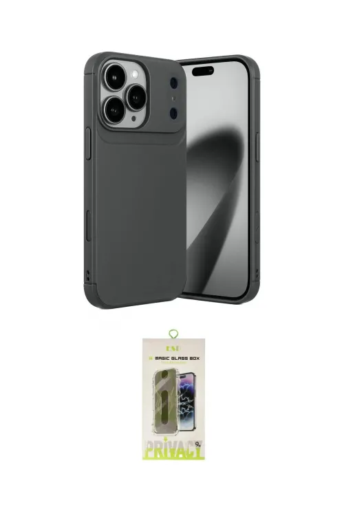 ieg™ iPhone 17 Pro Kılıf Eksen Form Prime - Siyah Joko Magic 5D Hayalet Cam