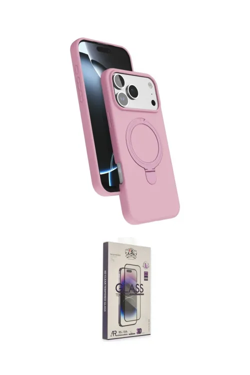 ieg™ iPhone 17 Pro Kılıf İz Işık Koleksiyonu - Siyah Bilvis 3D Cam Ekran Koruyucu