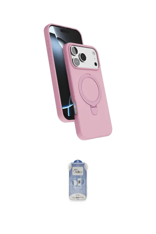 ieg™ iPhone 17 Pro Kılıf İz Işık Koleksiyonu - Siyah Joko Magic 5D Cam