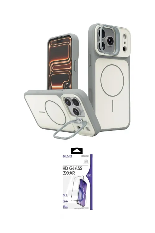 ieg™ iPhone 17 Pro Kılıf İz Modern Prime - Siyah Bilvis 3X AR HD Cam Ekran Koruyucu