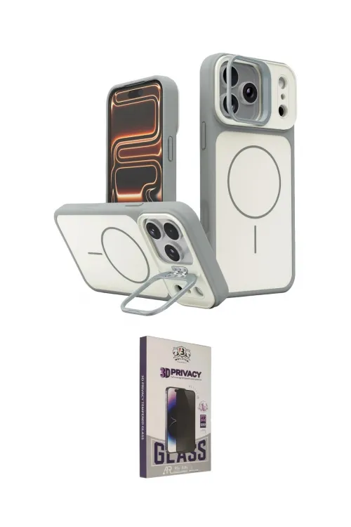 ieg™ iPhone 17 Pro Kılıf İz Modern Prime - Siyah Bilvis Hayalet Cam Ekran Koruyucu