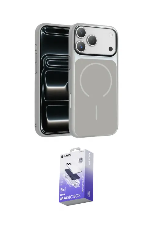 ieg™ iPhone 17 Pro Kılıf Kıvılcım Klasik - Siyah Bilvis 5in1 5D Magic Hayalet Cam Ekran Koruyucu