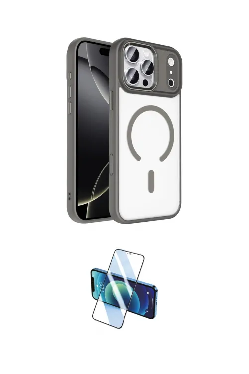ieg™ iPhone 17 Pro Kılıf Kıvılcım Prime - Siyah 3D Antistatik Cam Ekran Koruyucu