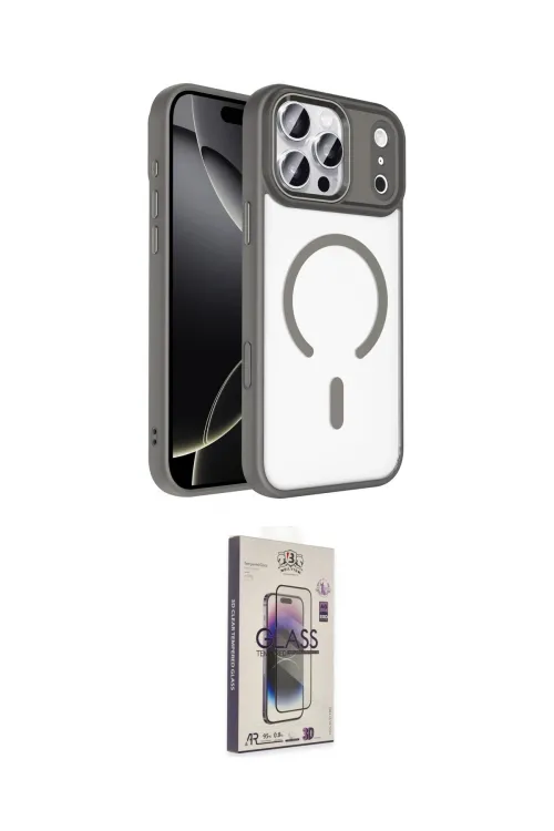 ieg™ iPhone 17 Pro Kılıf Kıvılcım Prime - Siyah Bilvis 3D Cam Ekran Koruyucu