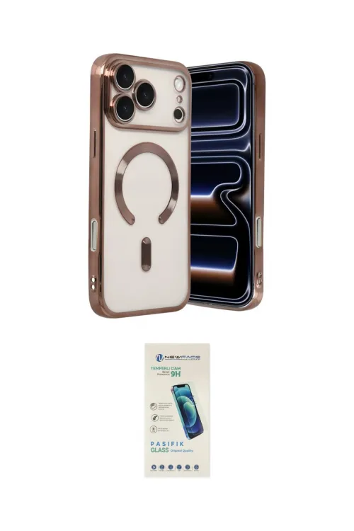 ieg™ iPhone 17 Pro Kılıf Nova Işık Özel Seri - Şeffaf Pasifik Cam Ekran Koruyucu