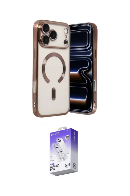 ieg™ iPhone 17 Pro Kılıf Nova Işık Özel Seri - Siyah Bilvis 5in1 3D Magic Cam Ekran Koruyucu