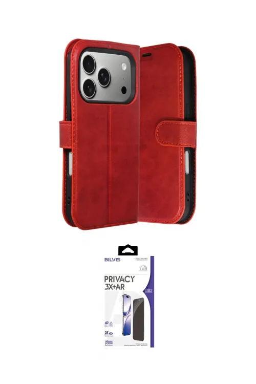 ieg™ iPhone 17 Pro Kılıf Siluet Işık Serisi - Siyah Bilvis 3X AR Hayalet Cam Ekran Koruyucu