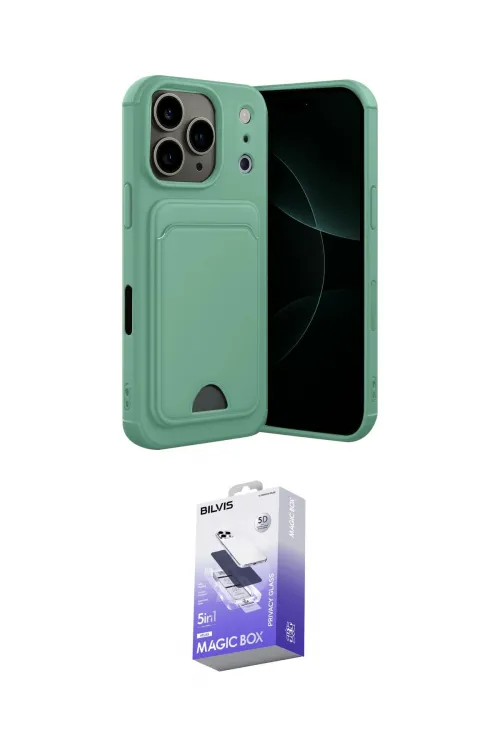 ieg™ iPhone 17 Pro Kılıf Vadi Çizgi Prime - Siyah Bilvis 5in1 5D Magic Hayalet Cam Ekran Koruyucu