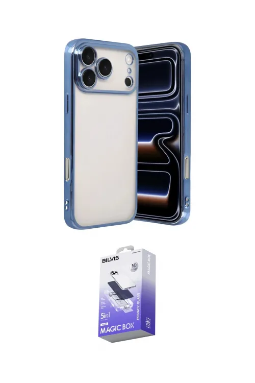 ieg™ iPhone 17 Pro Kılıf Vadi Minimal - Siyah Bilvis 5in1 5D Magic Hayalet Cam Ekran Koruyucu