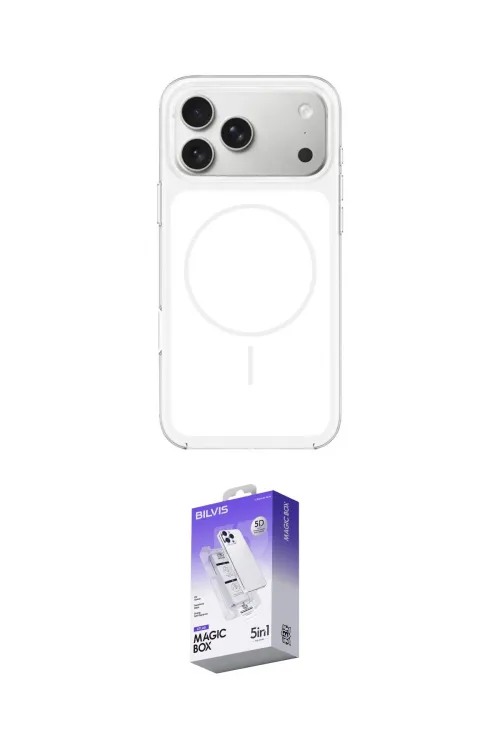 ieg™ iPhone 17 Pro Kılıf Yankı Minimal Serisi - Siyah Bilvis 5in1 3D Magic Cam Ekran Koruyucu