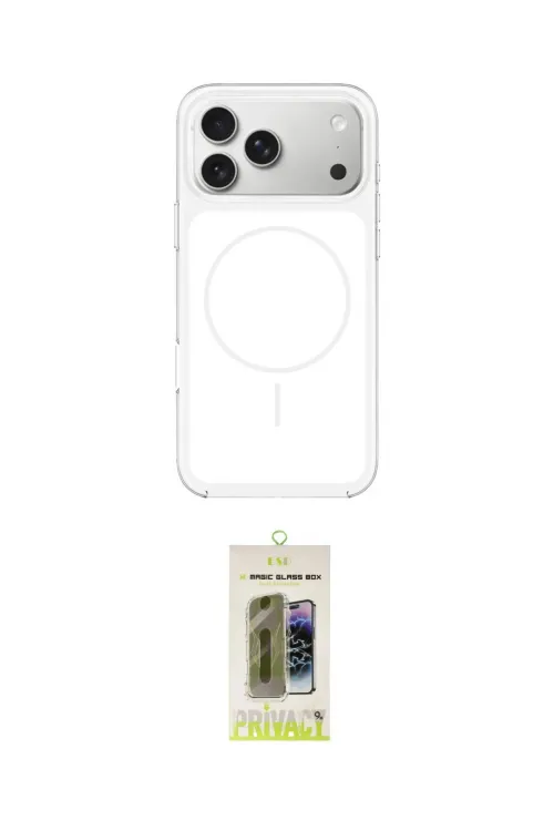 ieg™ iPhone 17 Pro Kılıf Yankı Minimal Serisi - Siyah Joko Magic 5D Hayalet Cam