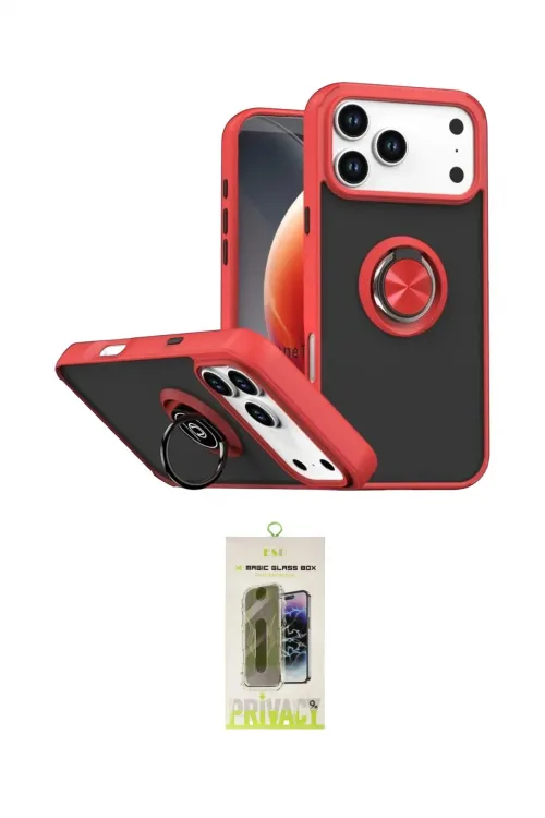 ieg™ iPhone 17 Pro Kılıf Yörünge Çizgi - Siyah Joko Magic 5D Hayalet Cam
