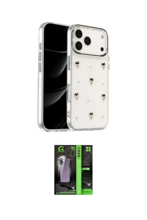 ieg™ iPhone 17 Pro Kılıf Yörünge Form - Siyah 360 Mat Full Body Arka Koruyucu