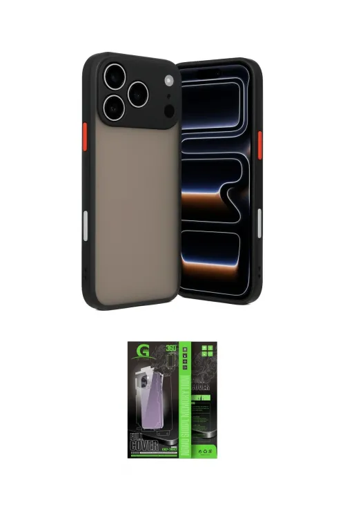 ieg™ iPhone 17 Pro Max Kılıf Ahenk Çizgi Serisi - Şeffaf 360 Full Body Arka Koruyucu