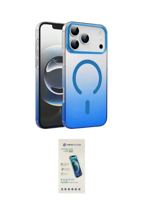 ieg™ iPhone 17 Pro Max Kılıf Ahenk Doku Özel Seri - Şeffaf Pasifik Cam Ekran Koruyucu