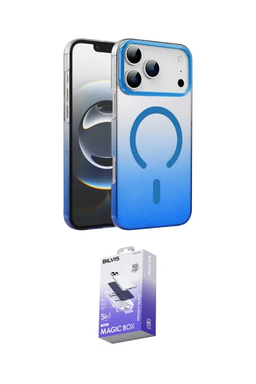 ieg™ iPhone 17 Pro Max Kılıf Ahenk Doku Özel Seri - Siyah Bilvis 5in1 5D Magic Hayalet Cam Ekran Koruyucu