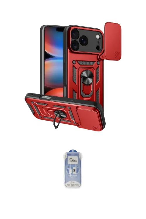 ieg™ iPhone 17 Pro Max Kılıf Ahenk Klasik - Siyah Joko Magic 5D Cam