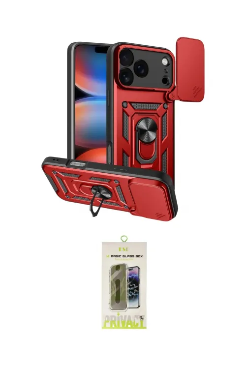 ieg™ iPhone 17 Pro Max Kılıf Ahenk Klasik - Siyah Joko Magic 5D Hayalet Cam