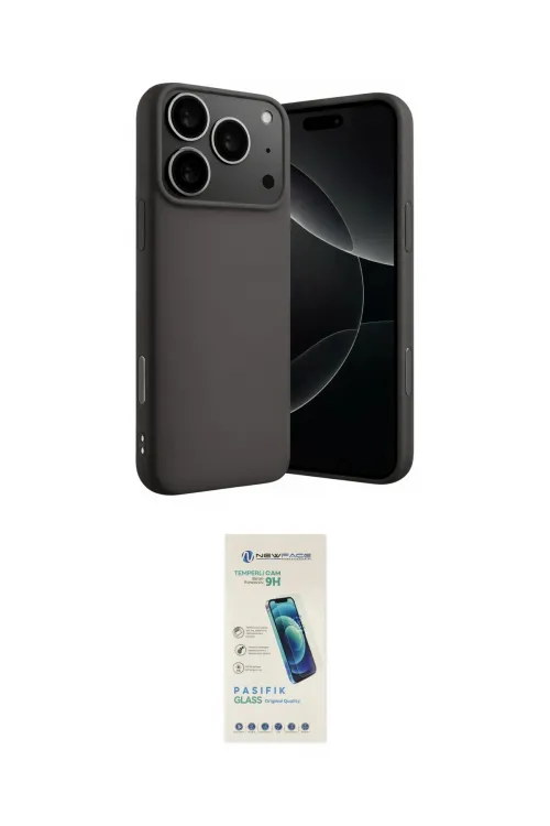 ieg™ iPhone 17 Pro Max Kılıf Ahenk Serisi - Şeffaf Pasifik Cam Ekran Koruyucu