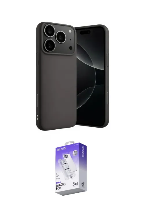 ieg™ iPhone 17 Pro Max Kılıf Ahenk Serisi - Siyah Bilvis 5in1 3D Magic Cam Ekran Koruyucu