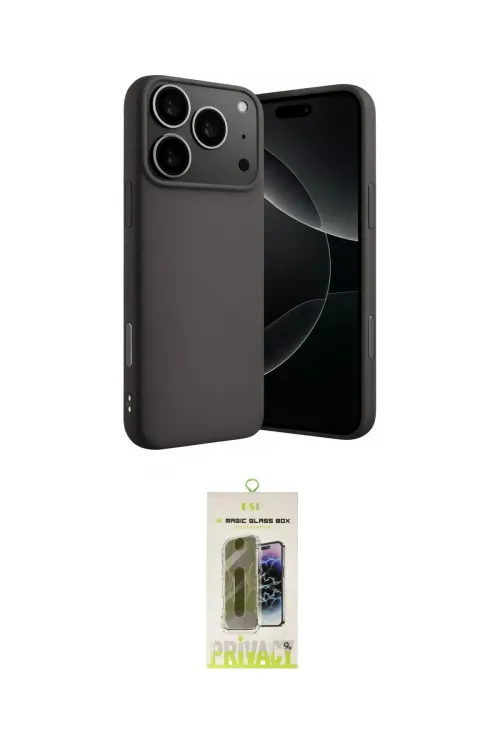 ieg™ iPhone 17 Pro Max Kılıf Ahenk Serisi - Siyah Joko Magic 5D Hayalet Cam