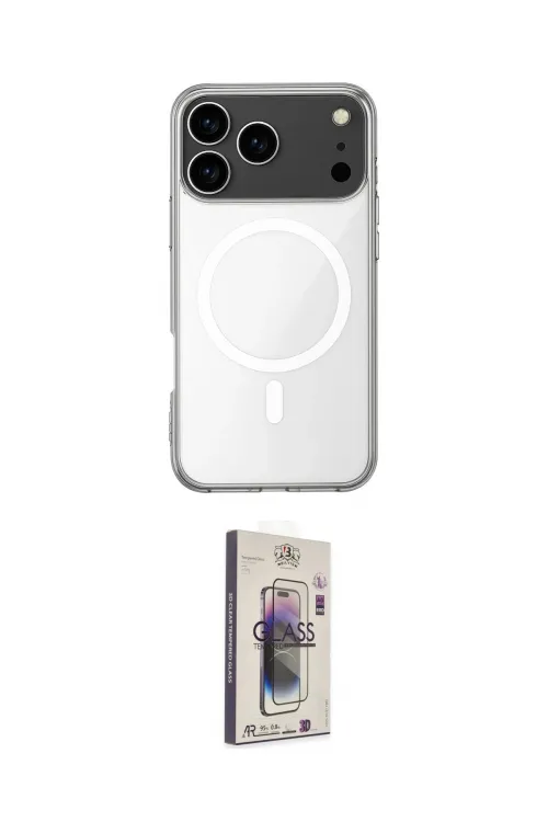 ieg™ iPhone 17 Pro Max Kılıf Ahenk Yansıma Prime - Siyah Bilvis 3D Cam Ekran Koruyucu