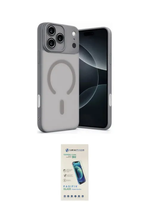 ieg™ iPhone 17 Pro Max Kılıf Çekirdek Klasik Özel Seri - Şeffaf Pasifik Cam Ekran Koruyucu