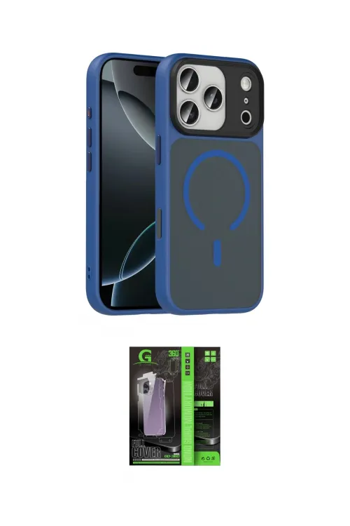 ieg™ iPhone 17 Pro Max Kılıf Doruk Form Serisi - Siyah 360 Mat Full Body Arka Koruyucu