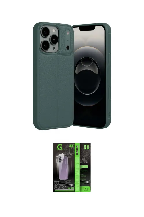 ieg™ iPhone 17 Pro Max Kılıf Doruk Klasik Özel Seri - Şeffaf 360 Full Body Arka Koruyucu