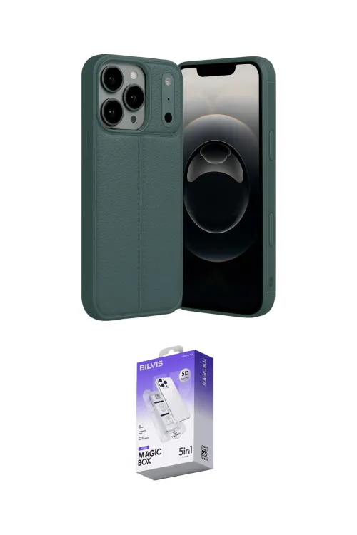 ieg™ iPhone 17 Pro Max Kılıf Doruk Klasik Özel Seri - Siyah Bilvis 5in1 3D Magic Cam Ekran Koruyucu