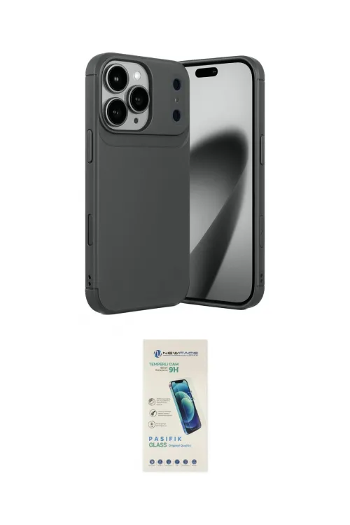 ieg™ iPhone 17 Pro Max Kılıf Eksen Form Prime - Şeffaf Pasifik Cam Ekran Koruyucu