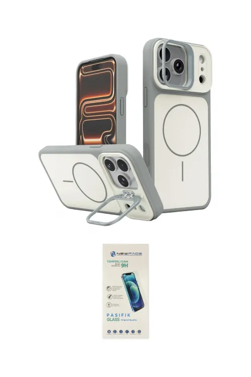 ieg™ iPhone 17 Pro Max Kılıf İz Modern Prime - Şeffaf Pasifik Cam Ekran Koruyucu