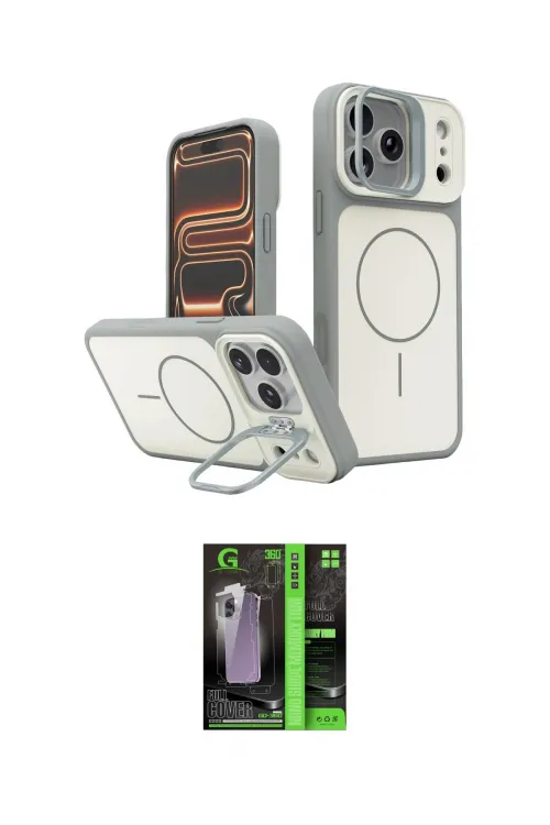 ieg™ iPhone 17 Pro Max Kılıf İz Modern Prime - Siyah 360 Mat Full Body Arka Koruyucu
