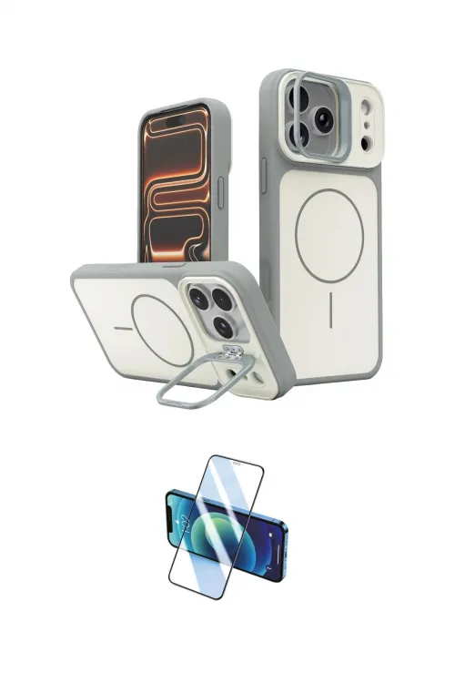 ieg™ iPhone 17 Pro Max Kılıf İz Modern Prime - Siyah 3D Antistatik Seramik Nano Ekran Koruyucu