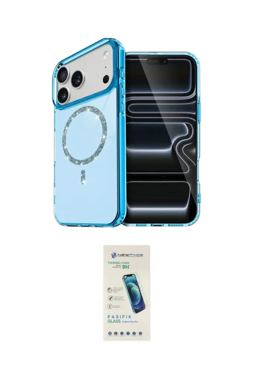 ieg™ iPhone 17 Pro Max Kılıf Kıvılcım Form Prime - Şeffaf Pasifik Cam Ekran Koruyucu
