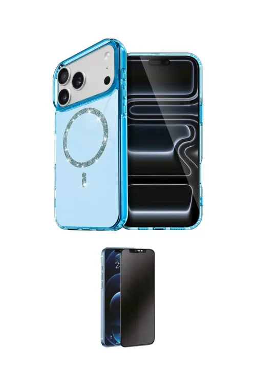 ieg™ iPhone 17 Pro Max Kılıf Kıvılcım Form Prime - Siyah 3D Antistatik Hayalet Cam Ekran Koruyucu